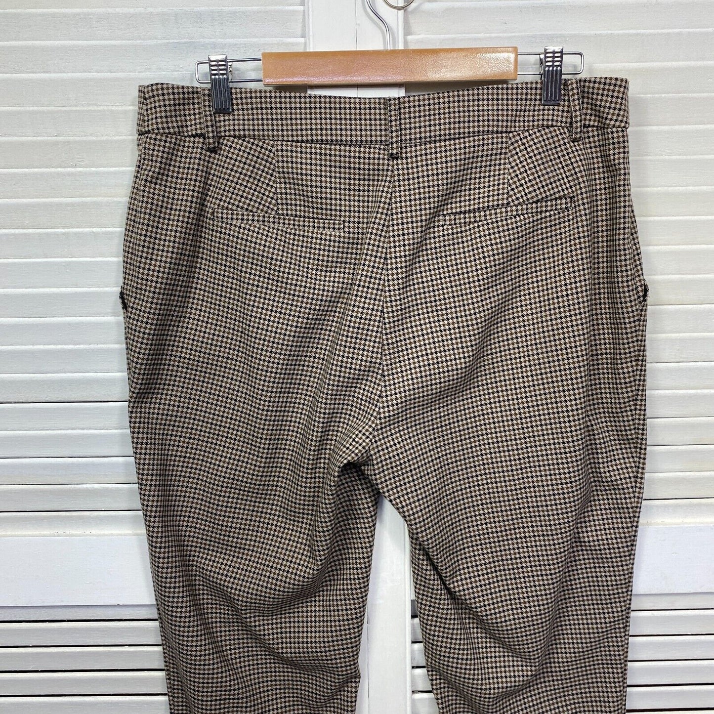 Forever New Pant Size 14 Mini Check Gingham Pockets Zip Fly Office Work