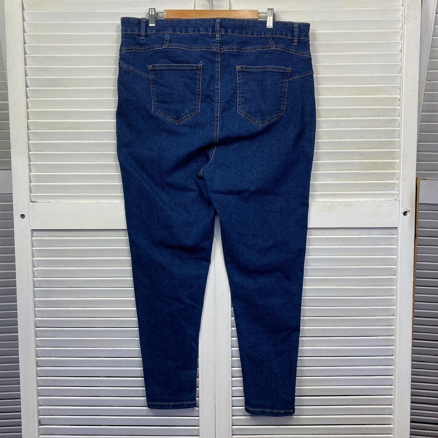 beme Jeans Size 18 Plus Pull On Denim Straight Leg Pockets