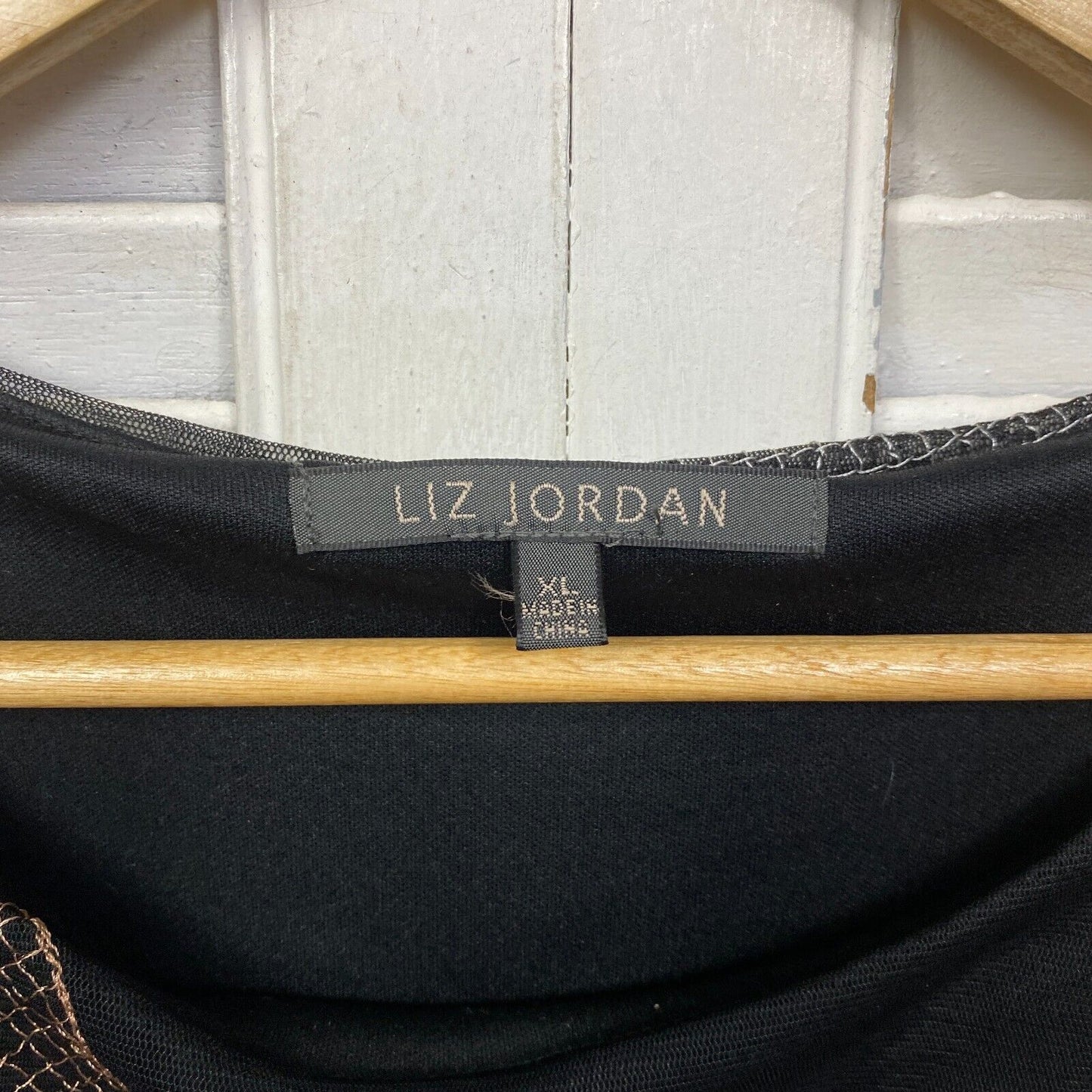 Liz Jordan Dress Size 16 Plus XL Black Sheer Overlay Cocktail Occasion Evening Preloved