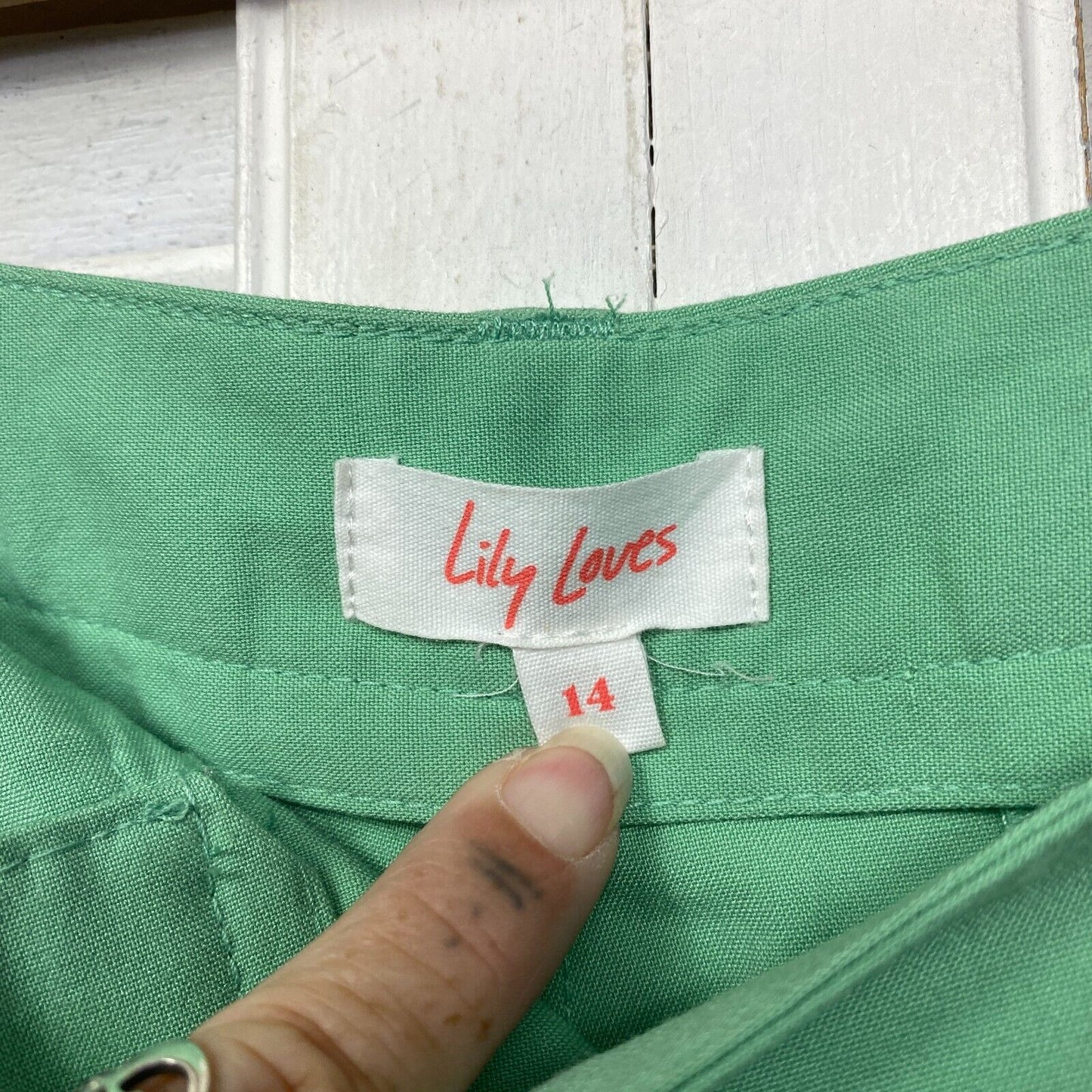 Lily Loves Pants Size 14 Green Pockets Pleated Full Length