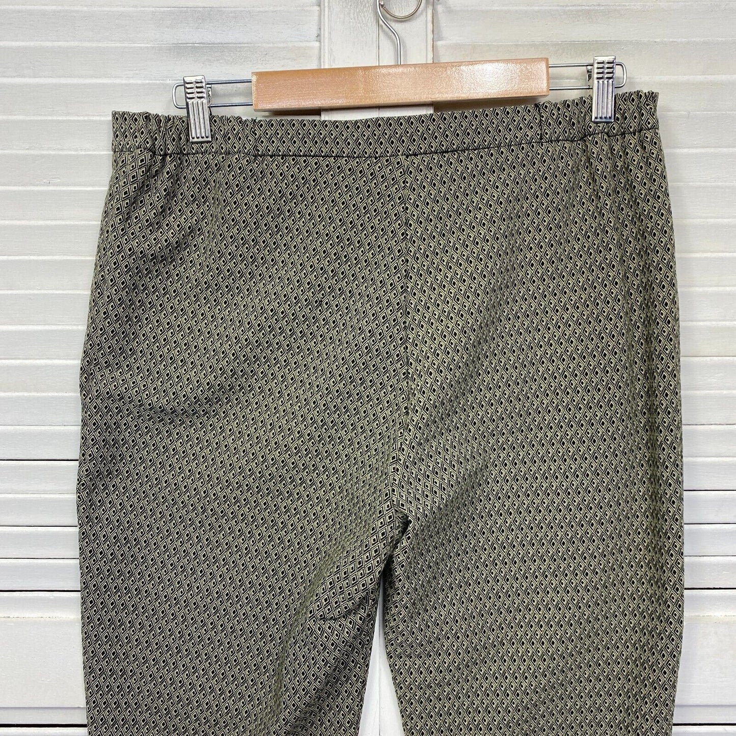 Liz Jordan Pants Size 14 Plus Pockets Zip Fly Beige Geometric S