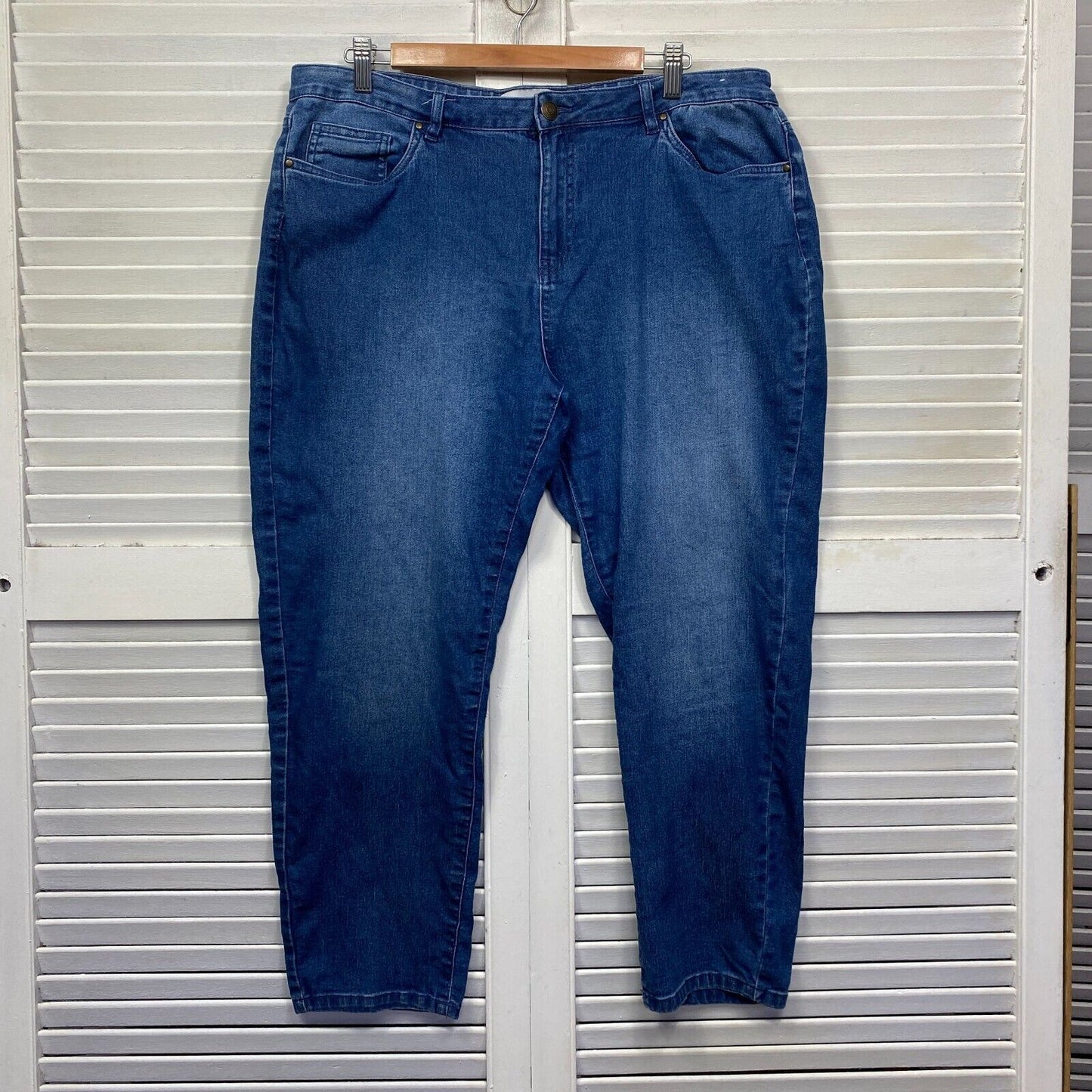 Suzanne Grae Jeans Denim Pants Size 16 Plus Blue Zip Fly Pockets