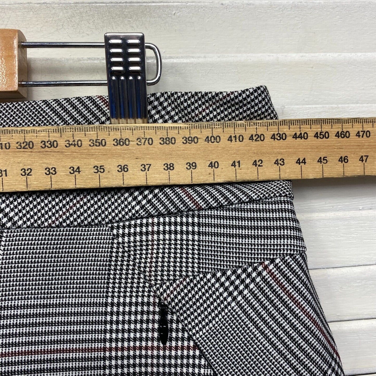 Preview Skirt Size 14 Grey Houndstooth Check Pencil Pockets Office Lined