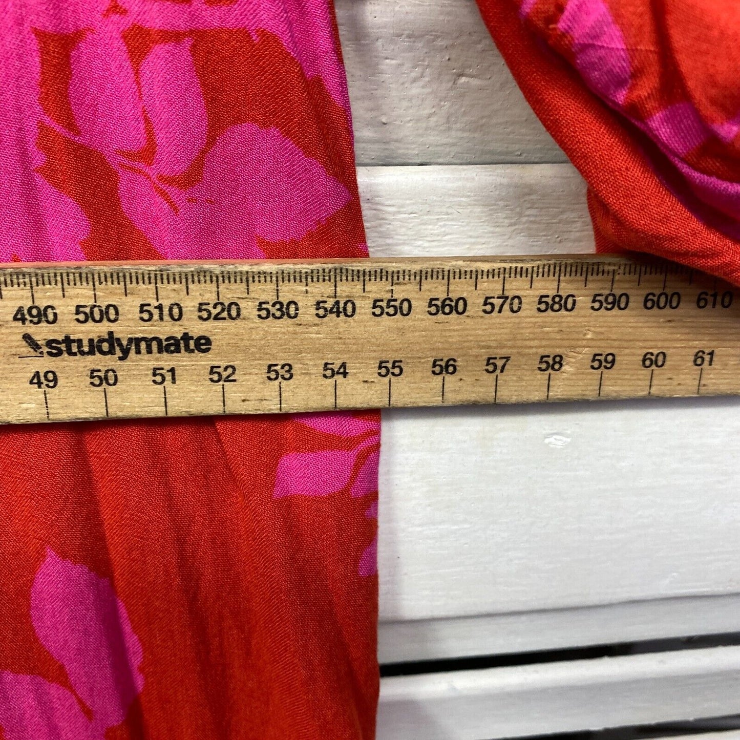 Label of Love Dress Size XL 16 Plus Red Pink Floral Smock Shift Teired