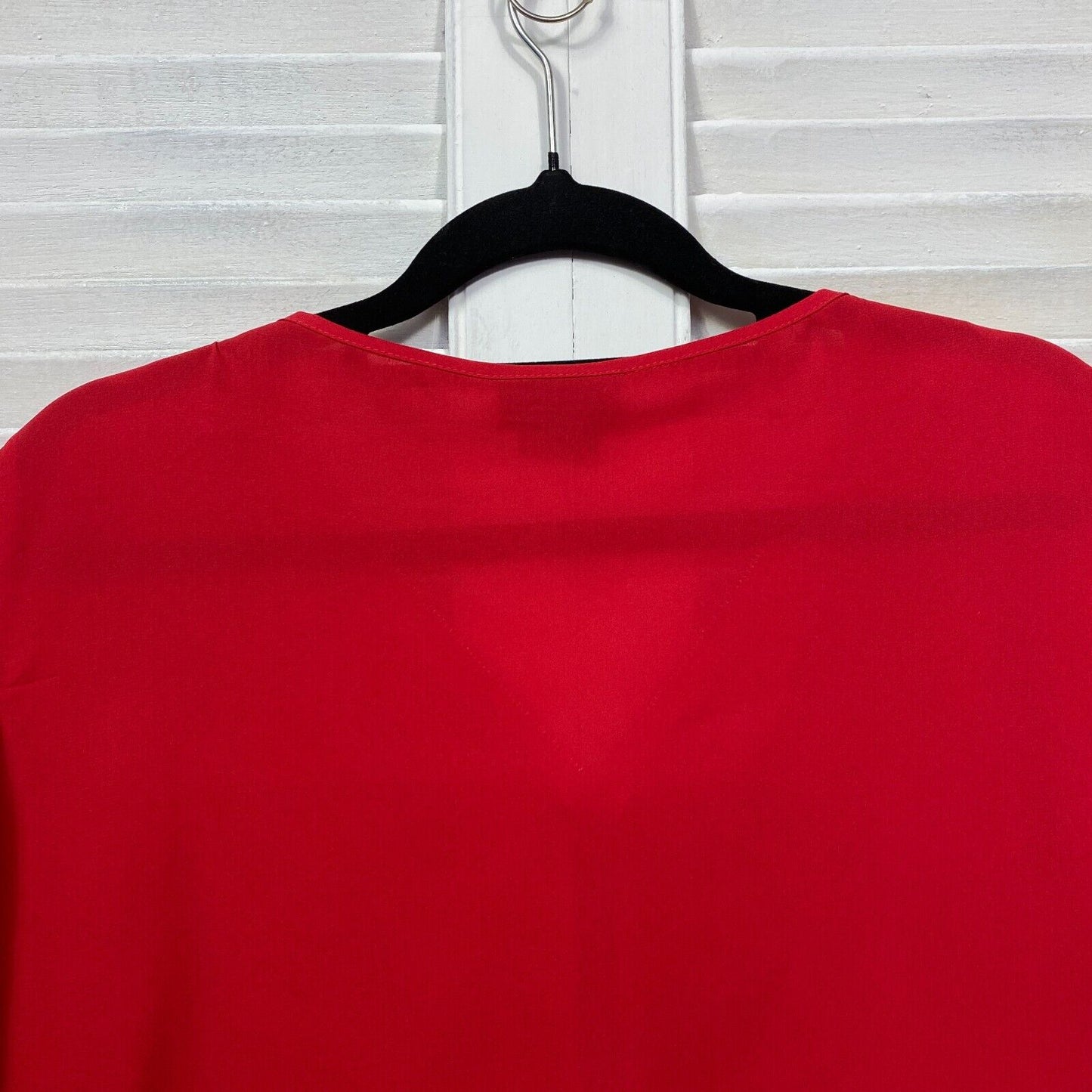 City Chic Top Size 16 Plus Small Red Flutter Sleeve Zip Up