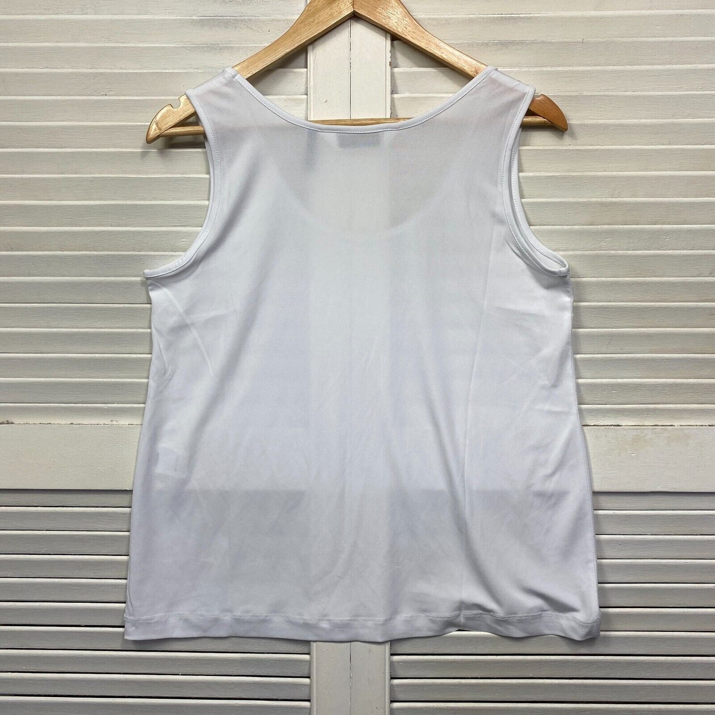 Taking Shape Basics Top Size 14 Plus Petites White Sleeveless Sheer