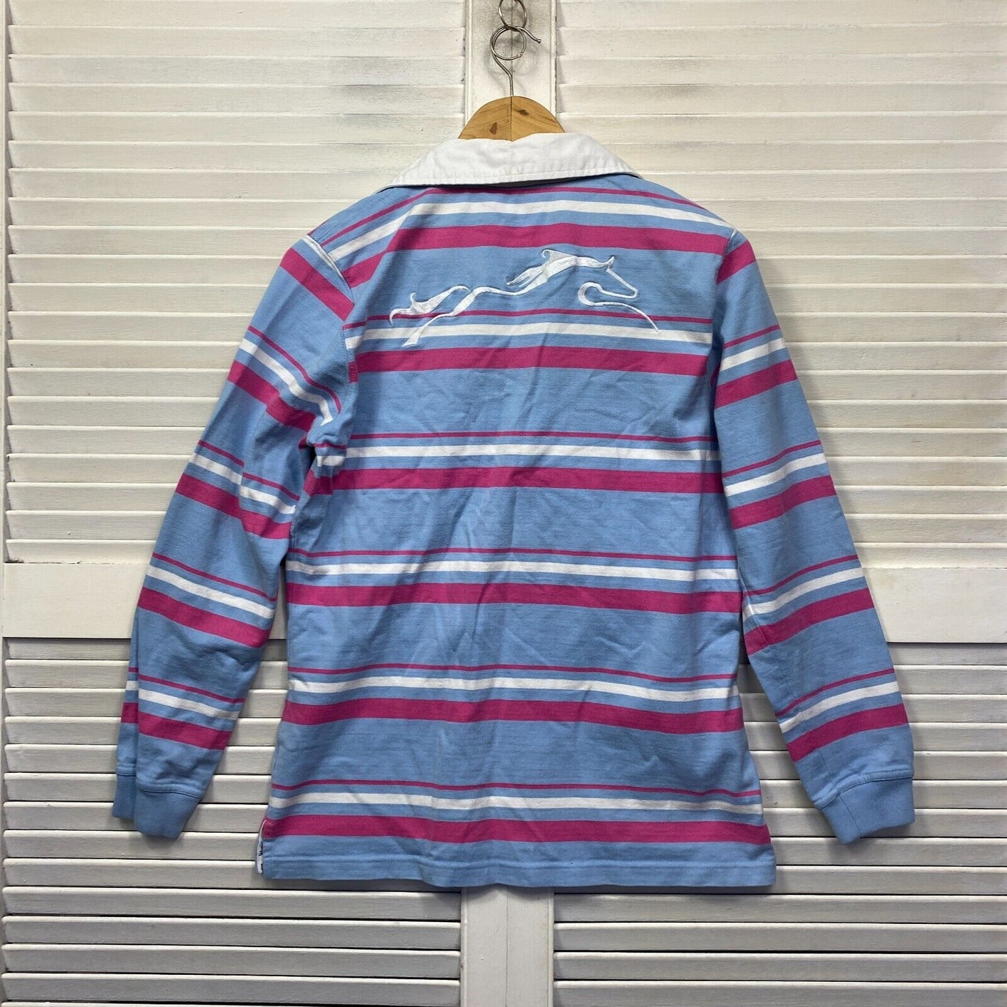 Wrangler Polo Top Size 14 Striped Collared Multicoloured Cotton Western