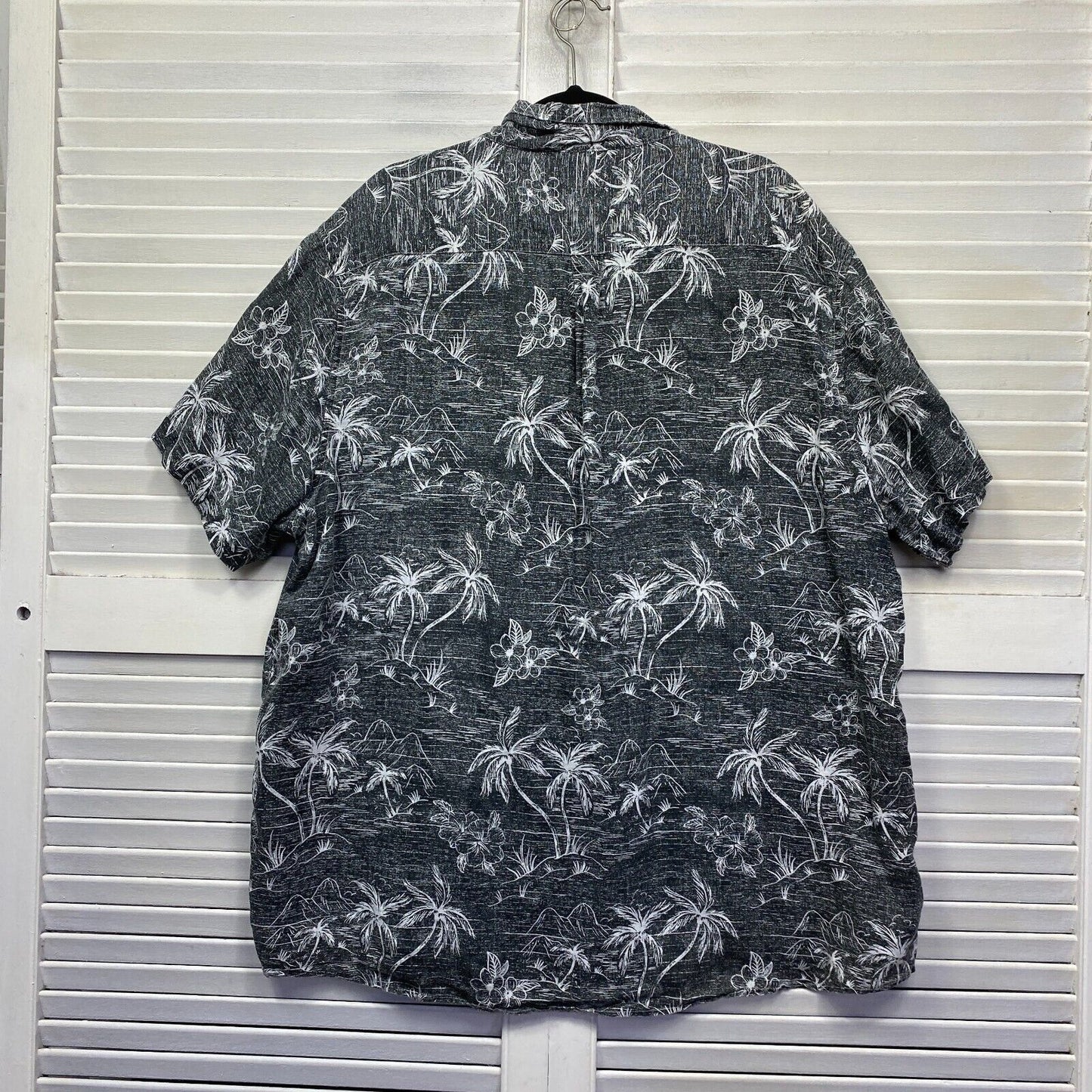 Target Linen Shirt Mens 3XL Grey Floral Tropical Holiday Hawaiian Preloved