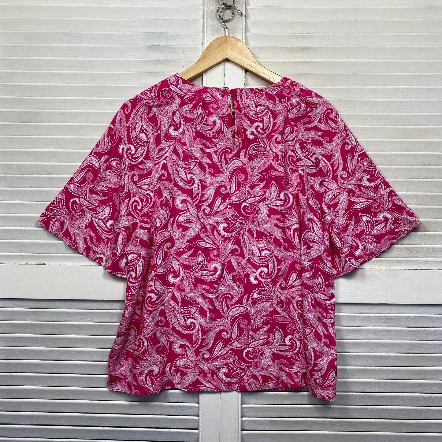 Anko Top Size 14 Pink Paisley Print Short Sleeve Viscose