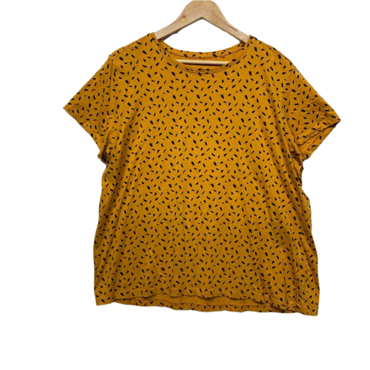 Brillant Basics Plus Size Top Size XL Mustard Short Sleeve T-shirt