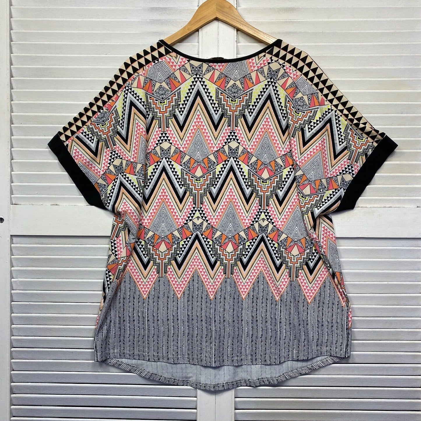 beme Top Size 18 Plus Medium Multicoloured Short Sleeve