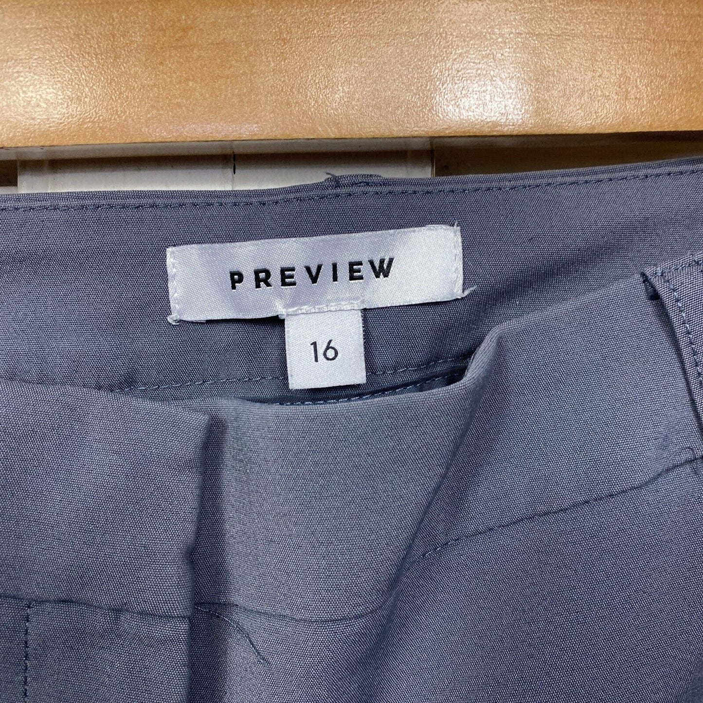 Preview Pants Size 16 Plus Grey Zip Fly Office Work Straight Leg