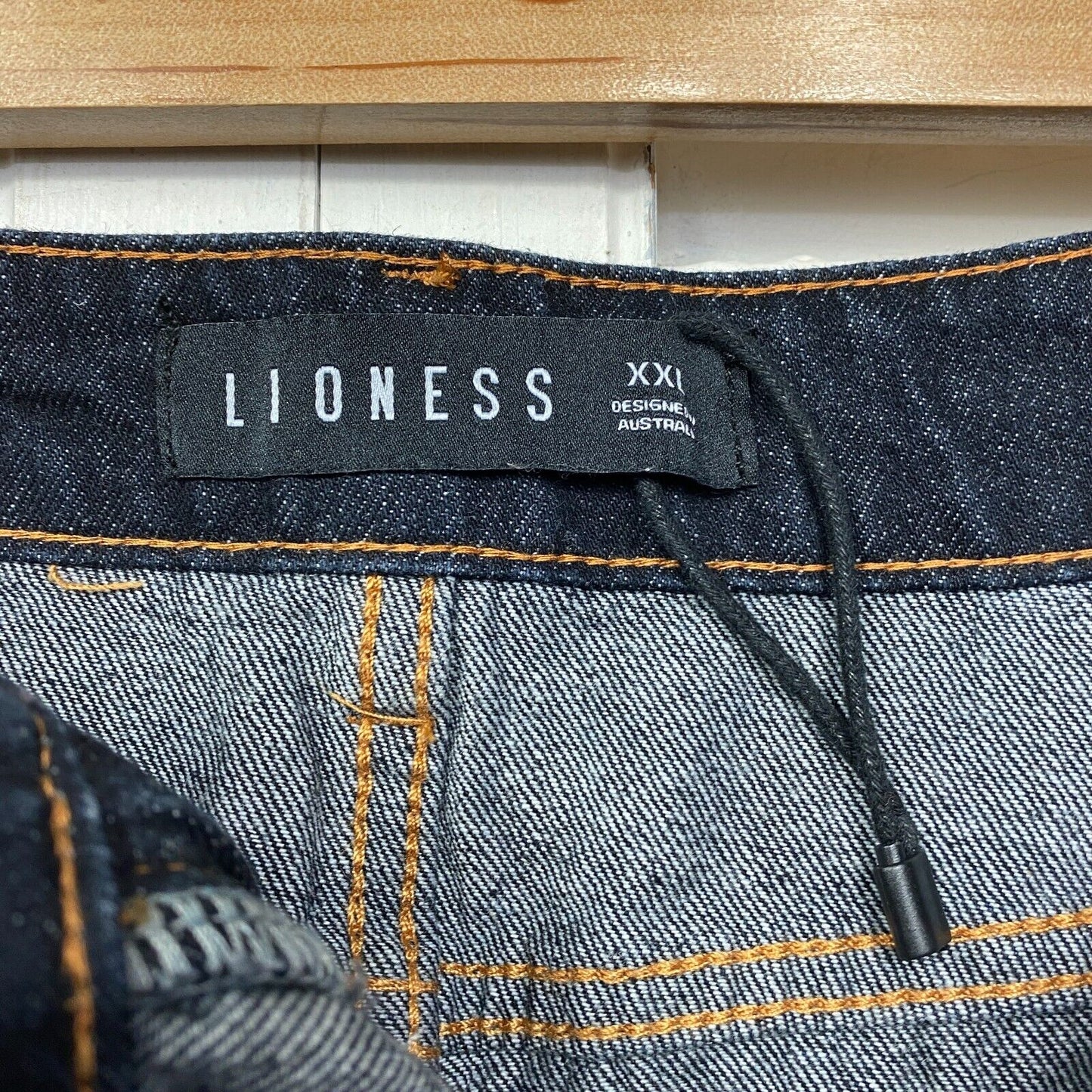 LIONESS Women's Dark Wash Denim Long Maxi Skirt With Split Size XXL 16