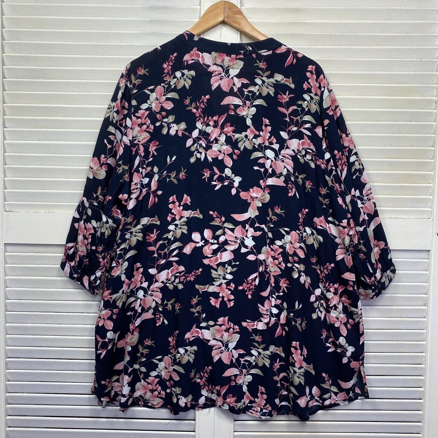 Autograph Top Size 18 Plus Multicoloured Floral Button Up Long Sleeve Viscose Preloved