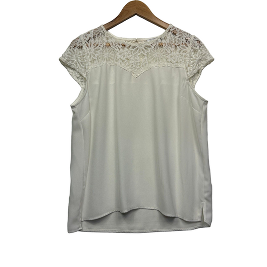 Preview Blouse Size 16 White Lace Cap Sleeve