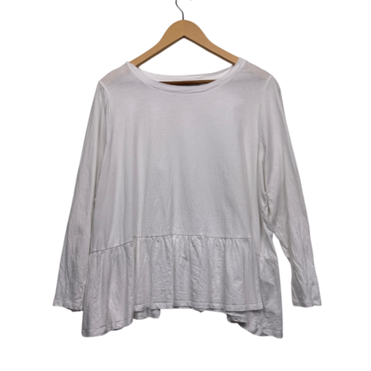 Forever New Curve Long Sleeve Top Size 20 Long Sleeve White