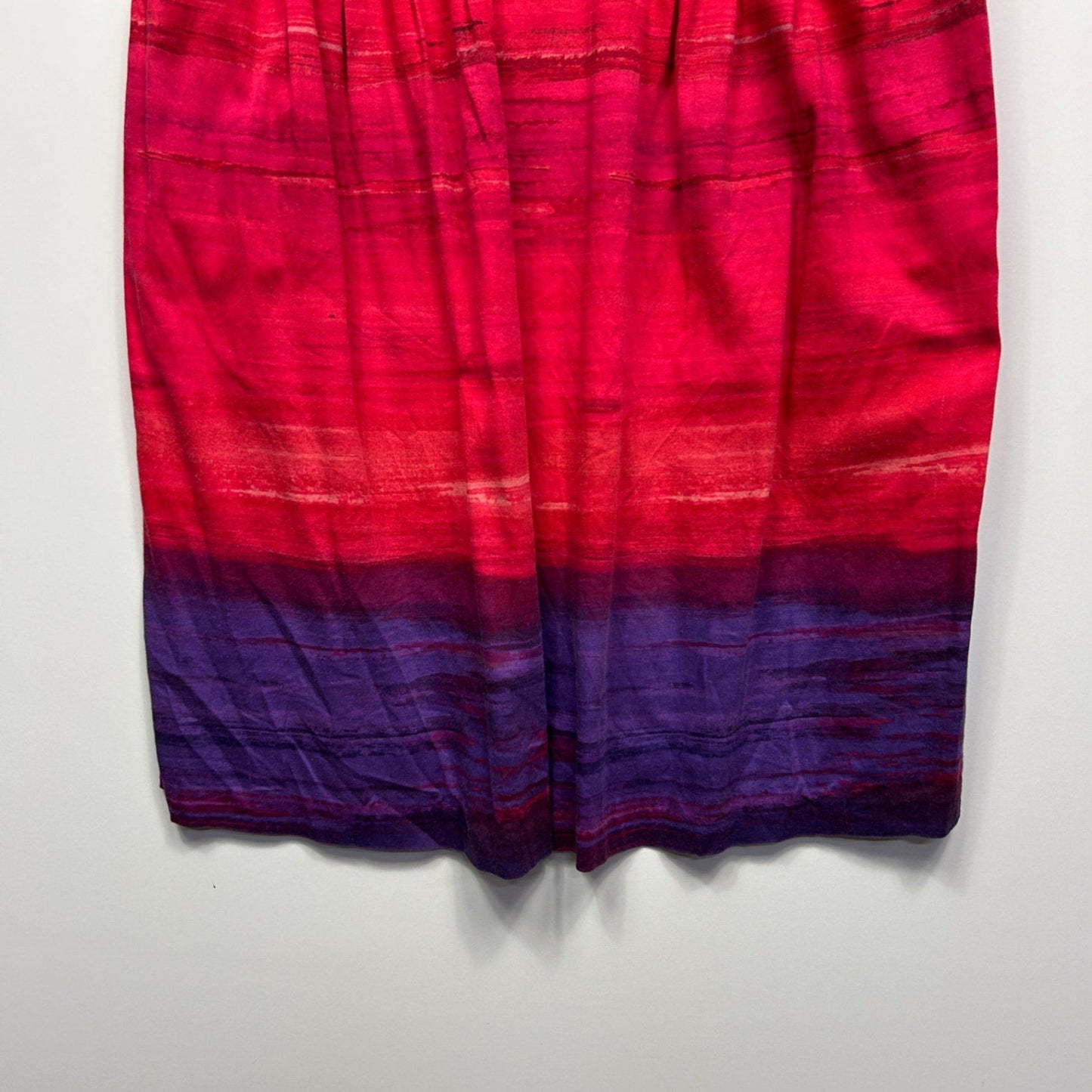 Autograph Dress Size 16 Plus Red Sleeveless Ombre Pockets Fit & Flare