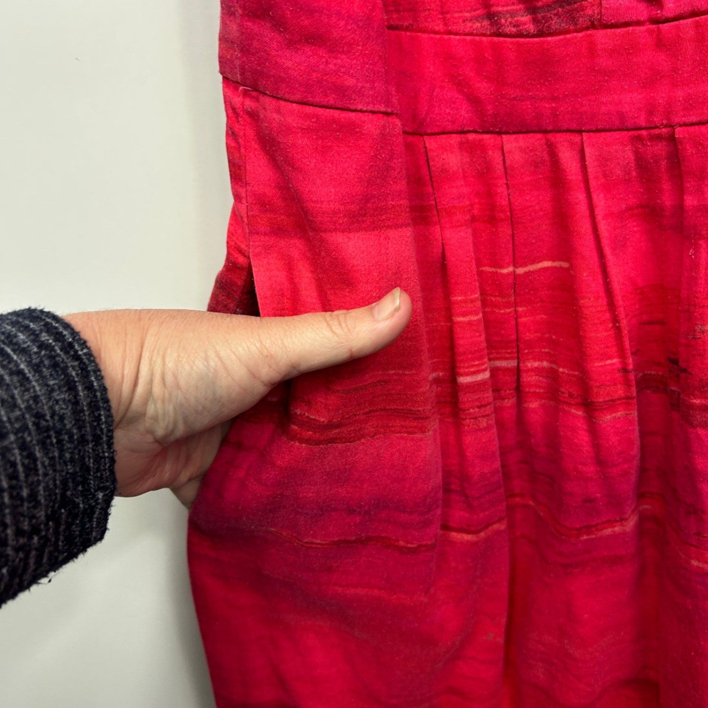 Autograph Dress Size 16 Plus Red Sleeveless Ombre Pockets Fit & Flare
