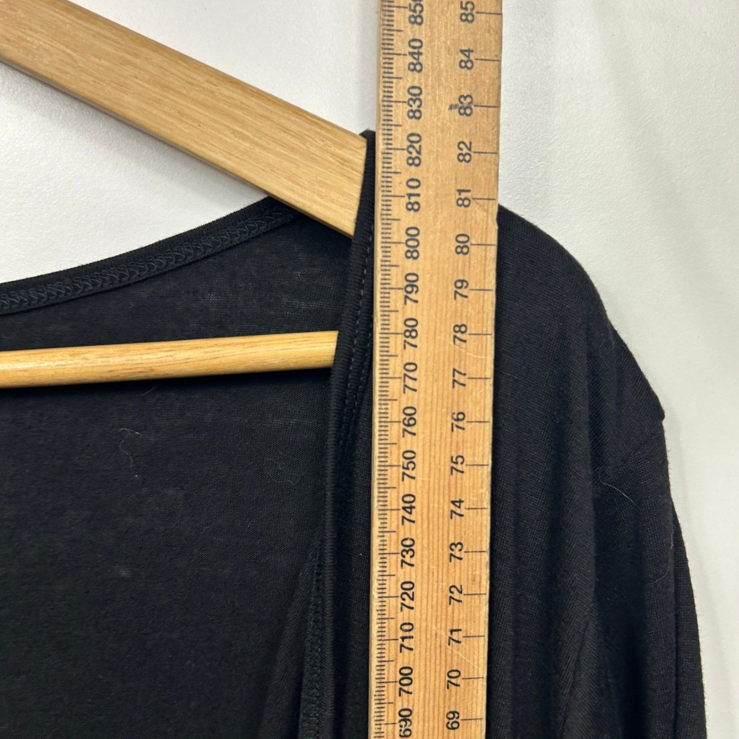 Black Shrug Jacket Size 18 - 20? Plus Black Long Sleeve Open Front Longline