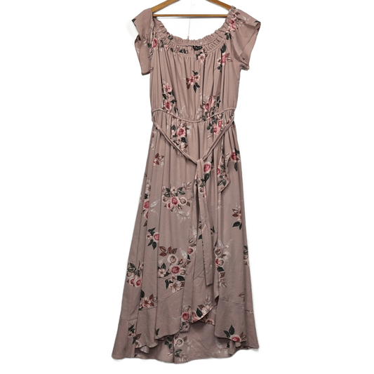 City Chic Blush Pink Short Sleeve Maxi Shoulder Dress Size 14 XS Plus
