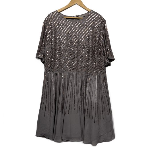 ASOS Cocktail Dress Size 22 Sequins Embellished Short Sleeve Evening Formal