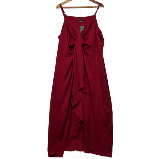 New City Chic Maxi Dress Red Sleeveless Evening Cocktail Draped Size 20 22 XL