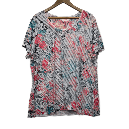 Millers Top Size 22 Floral Multicolour Casual Blouse Short Sleeve