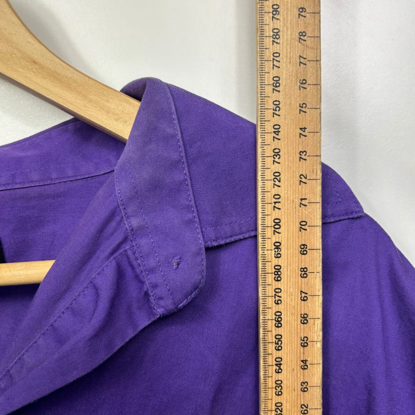 Pilbara Collection Long Sleeve Shirt Size 20 Purple Solid Cotton Button Up