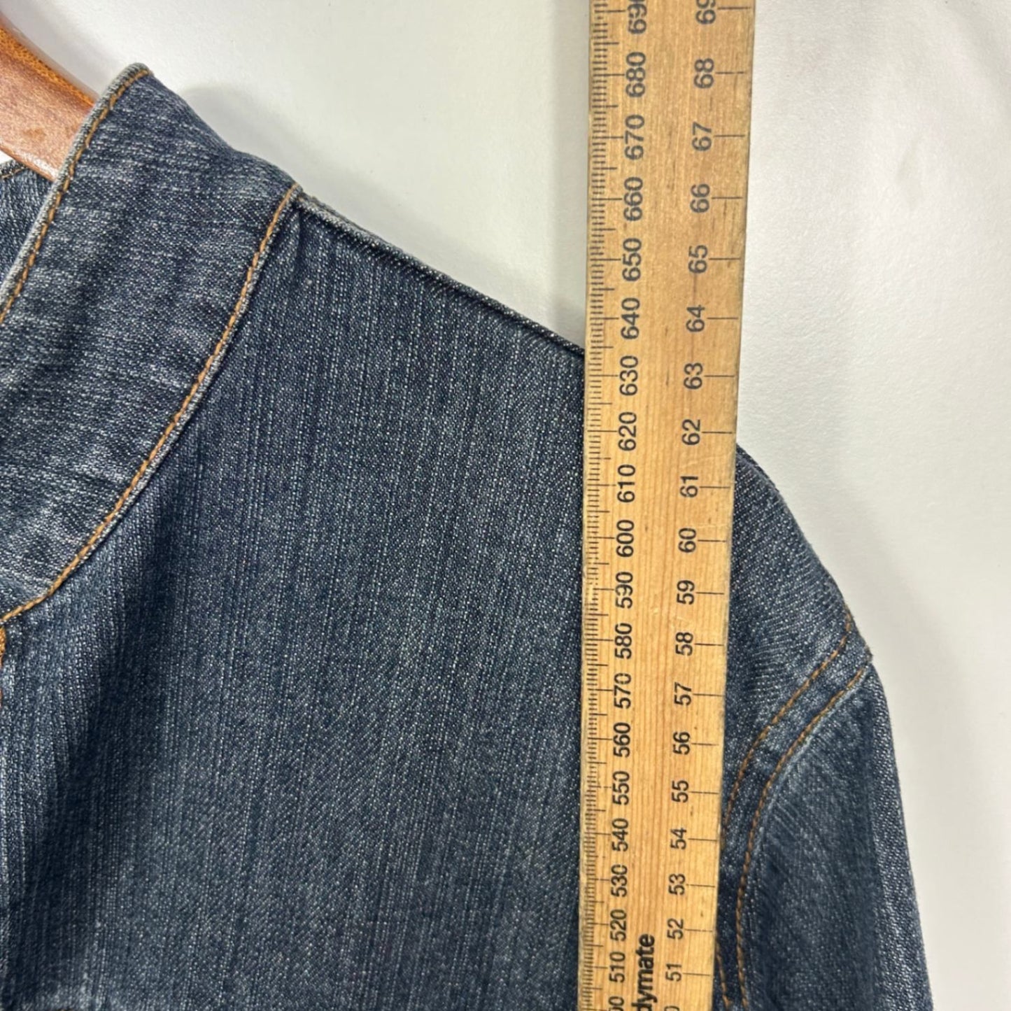 Autograph Womens Denim Jacket Blue Zip Front Casual Pockets Size 16
