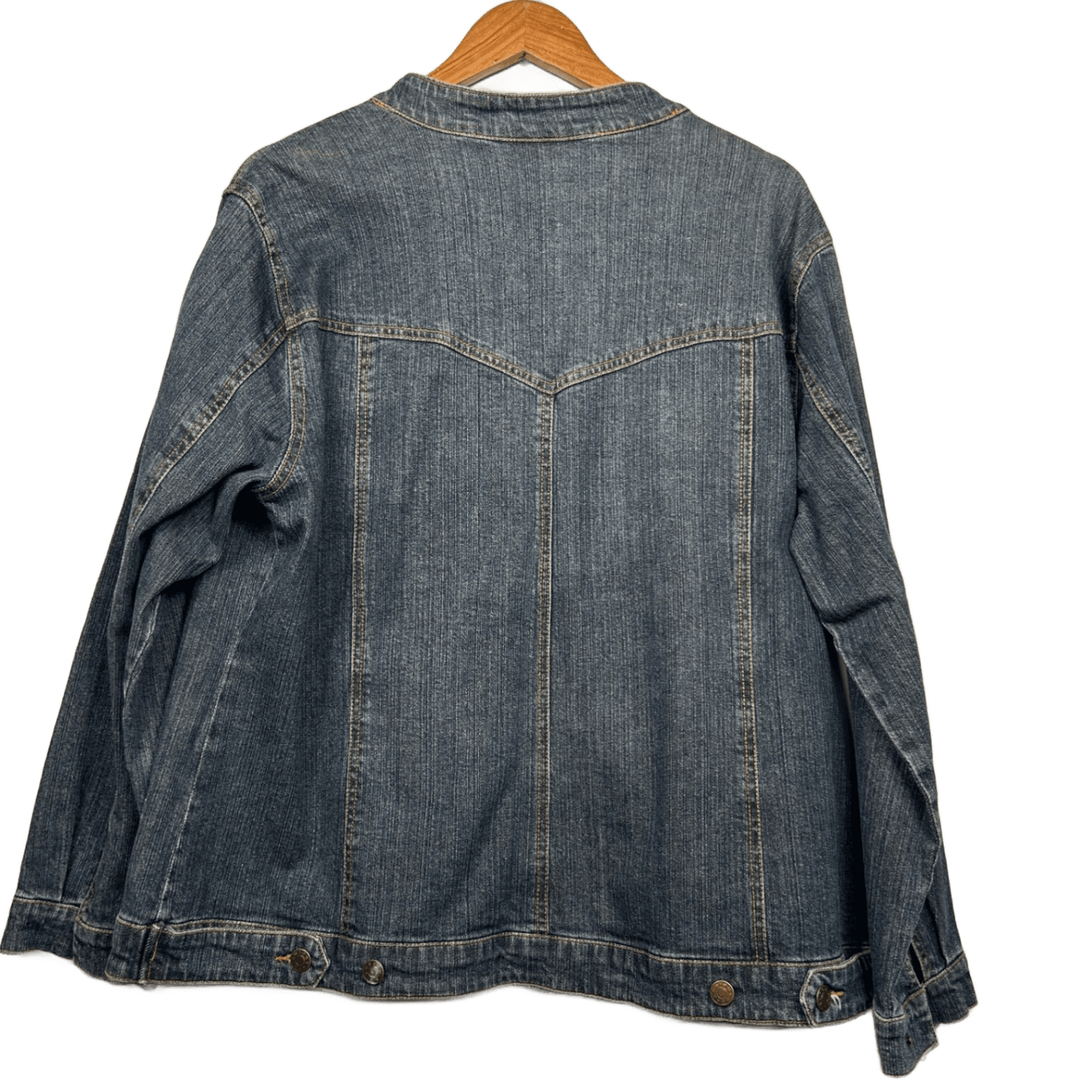 Autograph Womens Denim Jacket Blue Zip Front Casual Pockets Size 16