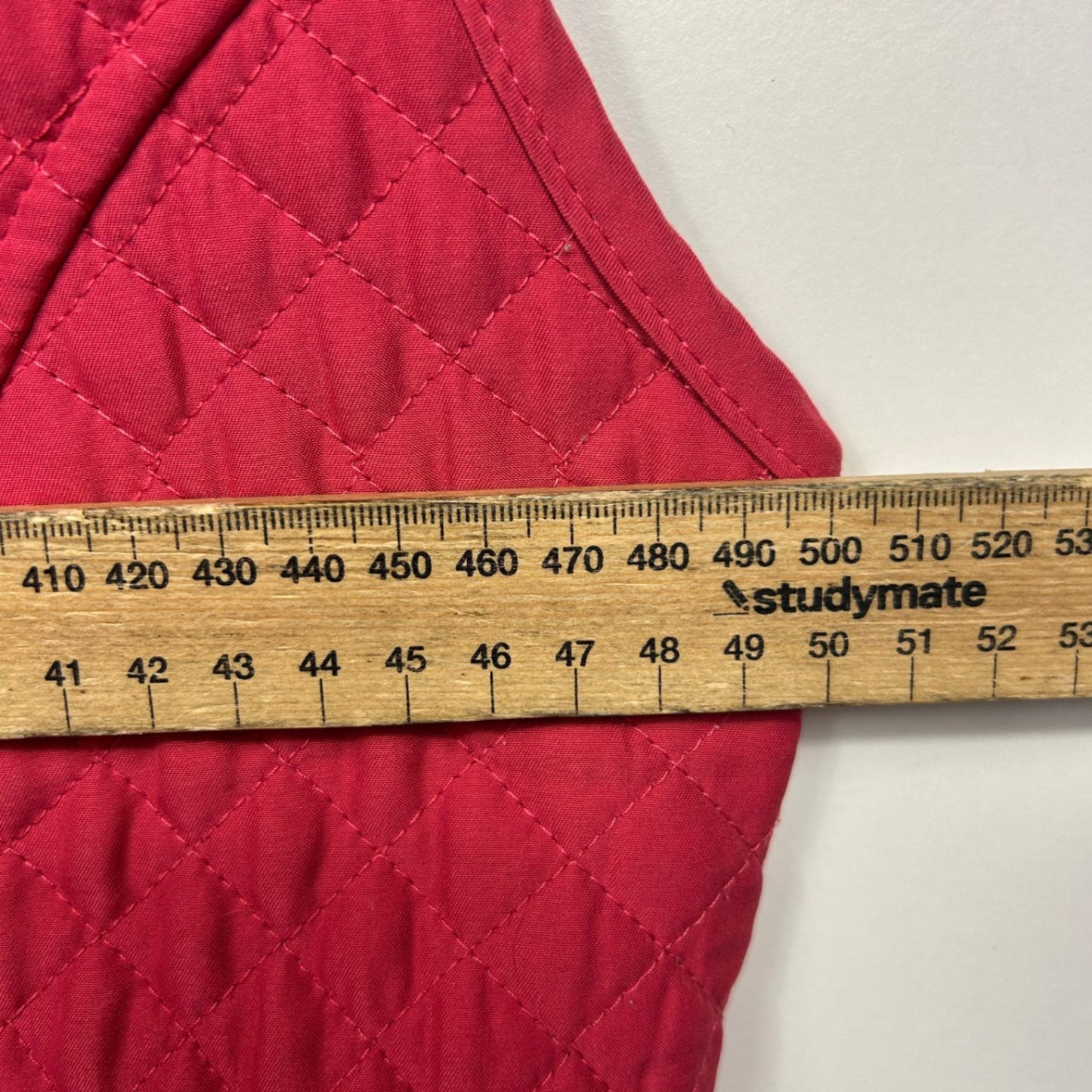 Katies Quilted Vest Size XL 16 Red Sleeveless Jacket Lightweight Full Zip Up Pocket