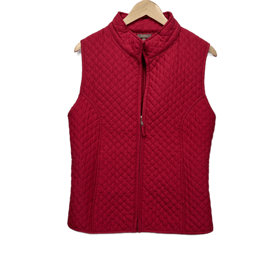 Katies Quilted Vest Size XL 16 Red Sleeveless Jacket Lightweight Full Zip Up Pocket