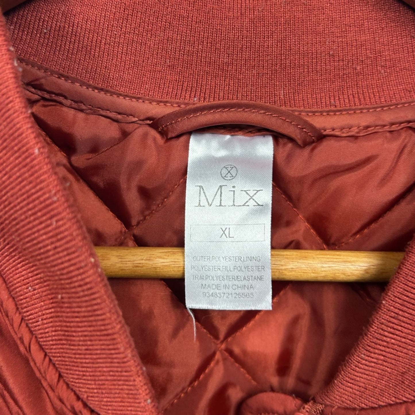 Mix Vest Size XL 16 Rust Orange Quilted Sleeveless Polyester Pockets