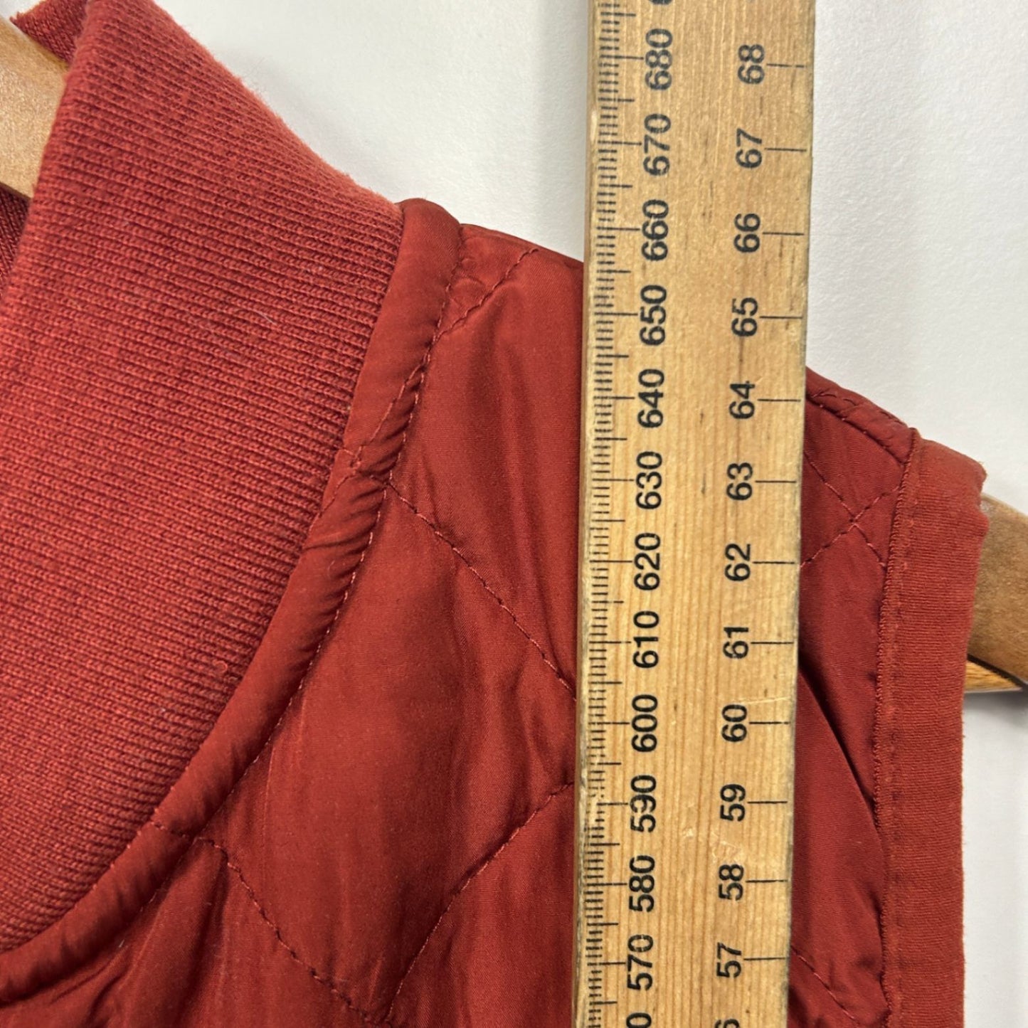 Mix Vest Size XL 16 Rust Orange Quilted Sleeveless Polyester Pockets