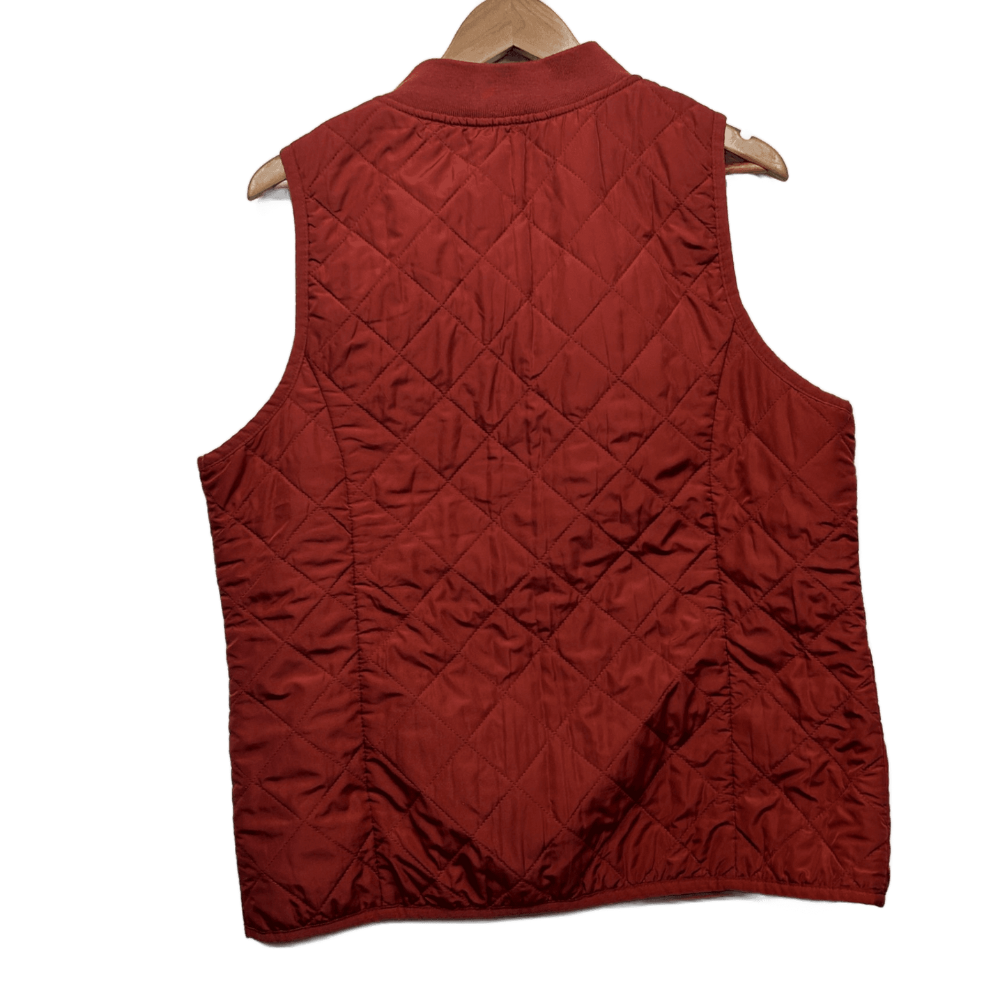 Mix Vest Size XL 16 Rust Orange Quilted Sleeveless Polyester Pockets