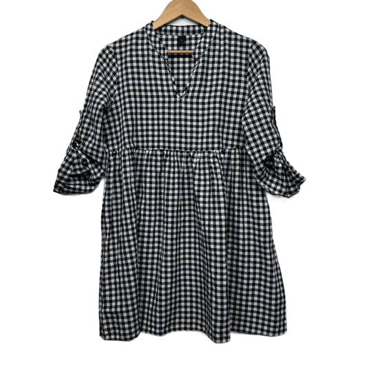 Emery Rose Black and White Cotton Blend Gingham Check Dress Size 12 14 Medium