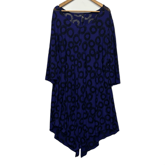 Taking Shape Top Layer Dress Size 22 XL Plus Purple Black