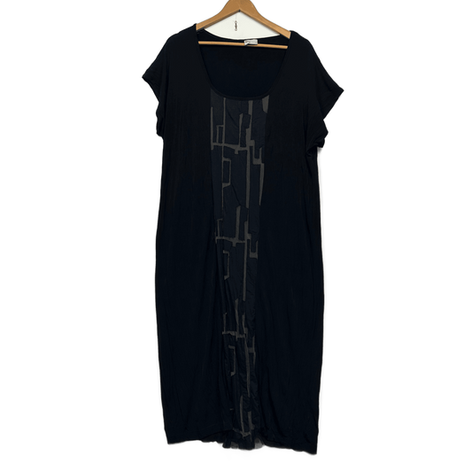 Taking Shape Black Short Sleeve Longline Dress Long Length Size 14 XS Plus