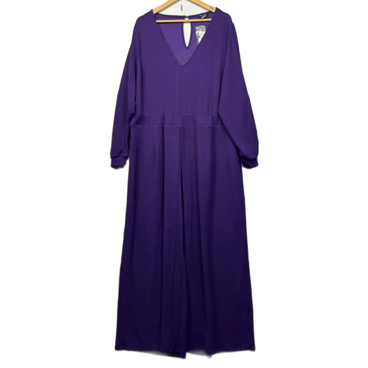 City Chic Purple Long Sleeve Full Length Jumpsuit Size 22 24 XXL Plus