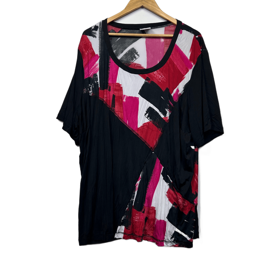 Taking Shape Tunic Top Size 20 XL Plus Short Sleeve Black