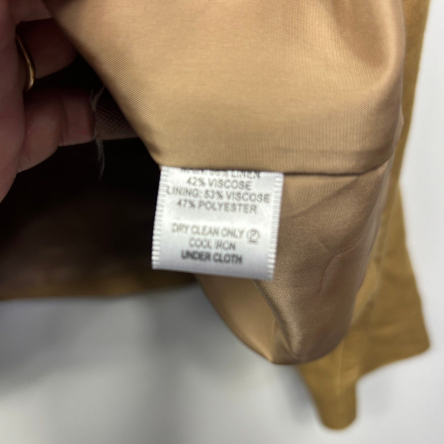 Sportscraft Jacket Size 18 Brown Tan Zip Front Long Sleeve Linen Blend