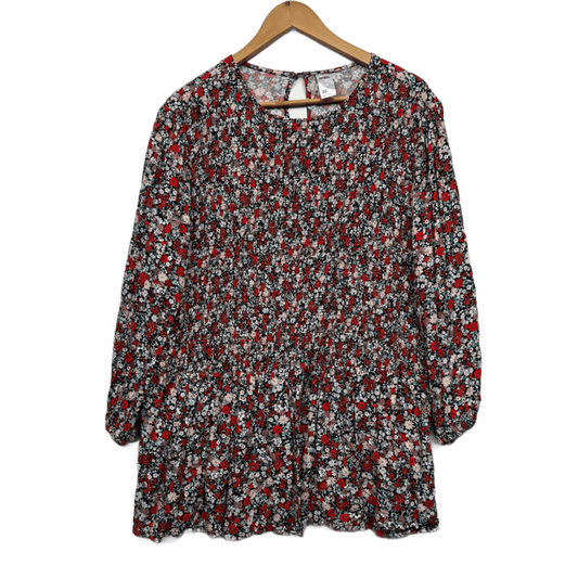 Anko Top Size 26 Plus Multicolour Viscose Long Sleeve Floral Boho Blouse