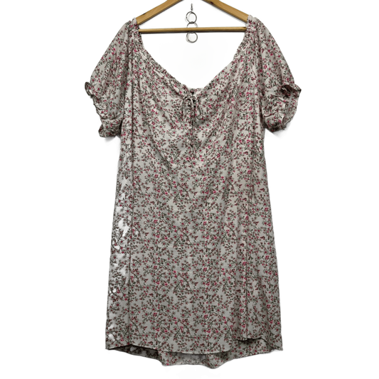 City Chic Dress Size 22 XL Multicoloured Floral Short Sleeve New