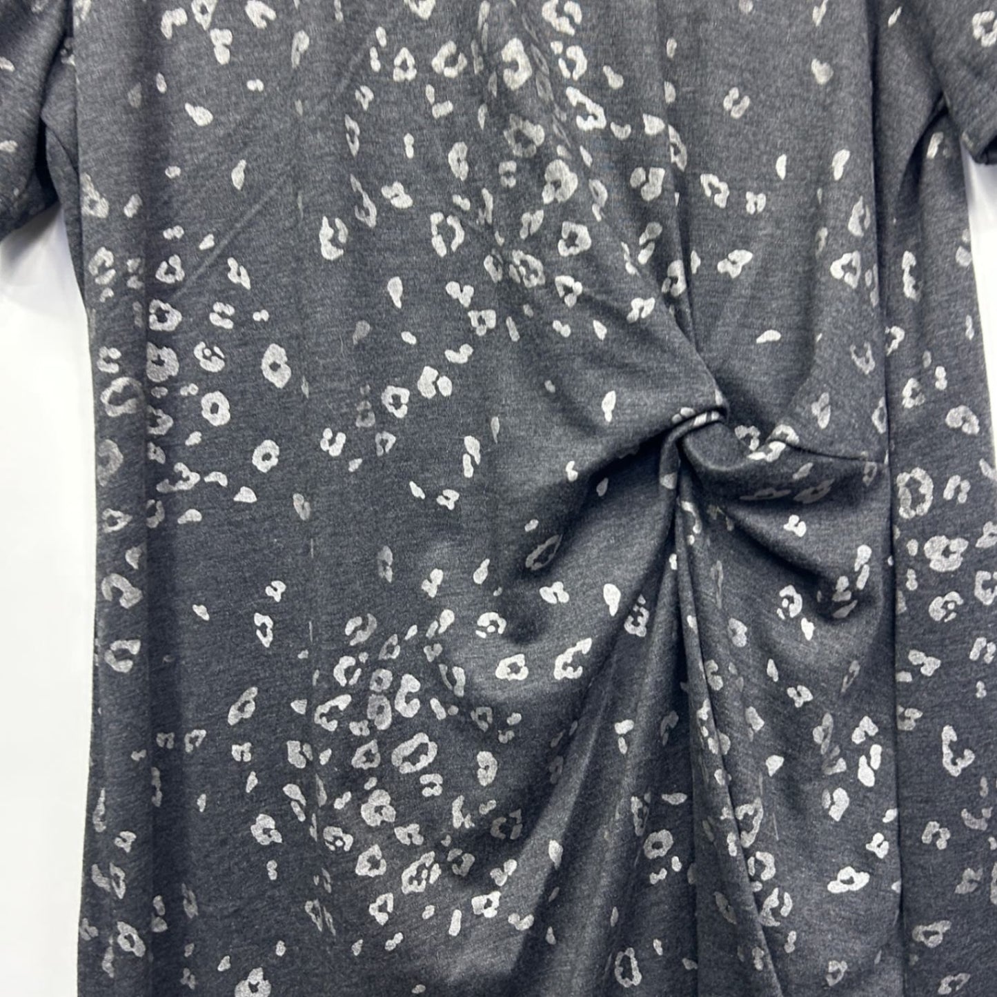 Sara Casual Dress Size 20 Black Grey Animal Print Short Sleeve