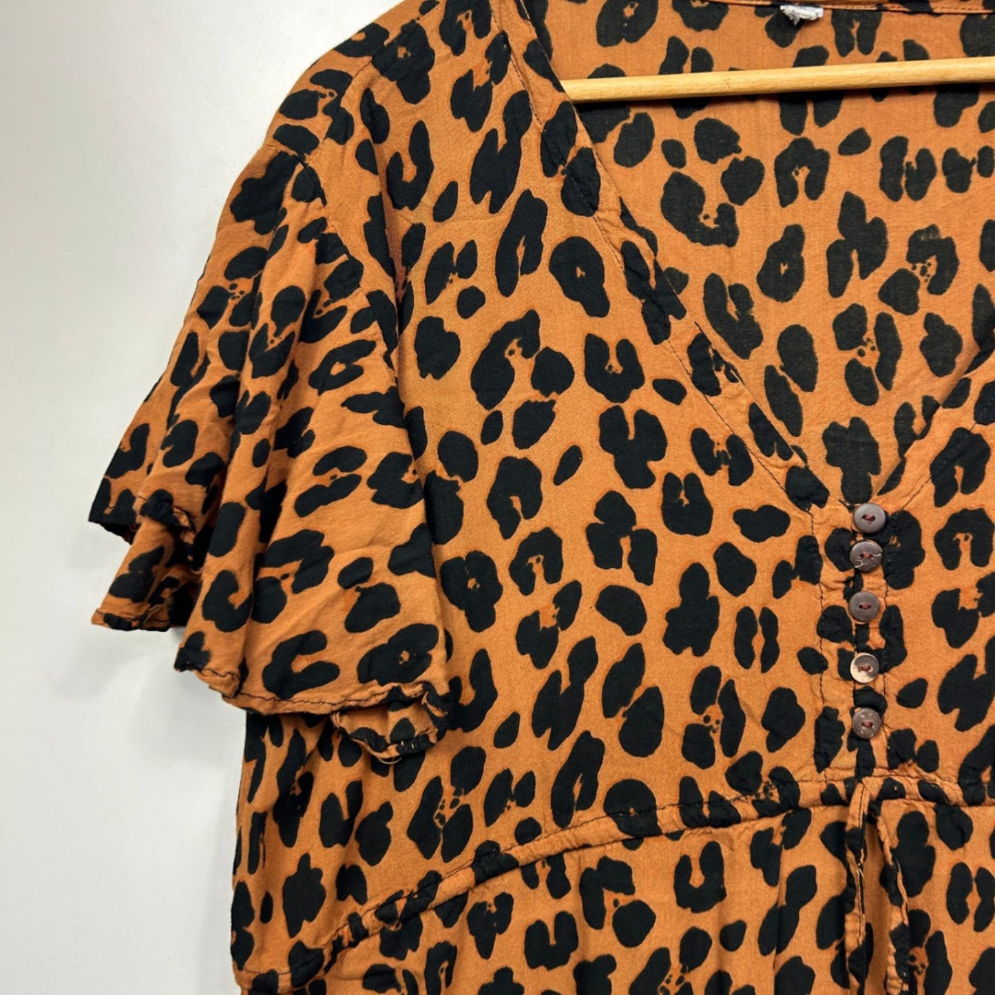 Animal Print Smock Dress Size 18 20 XXL  Rayon Short Sleeve