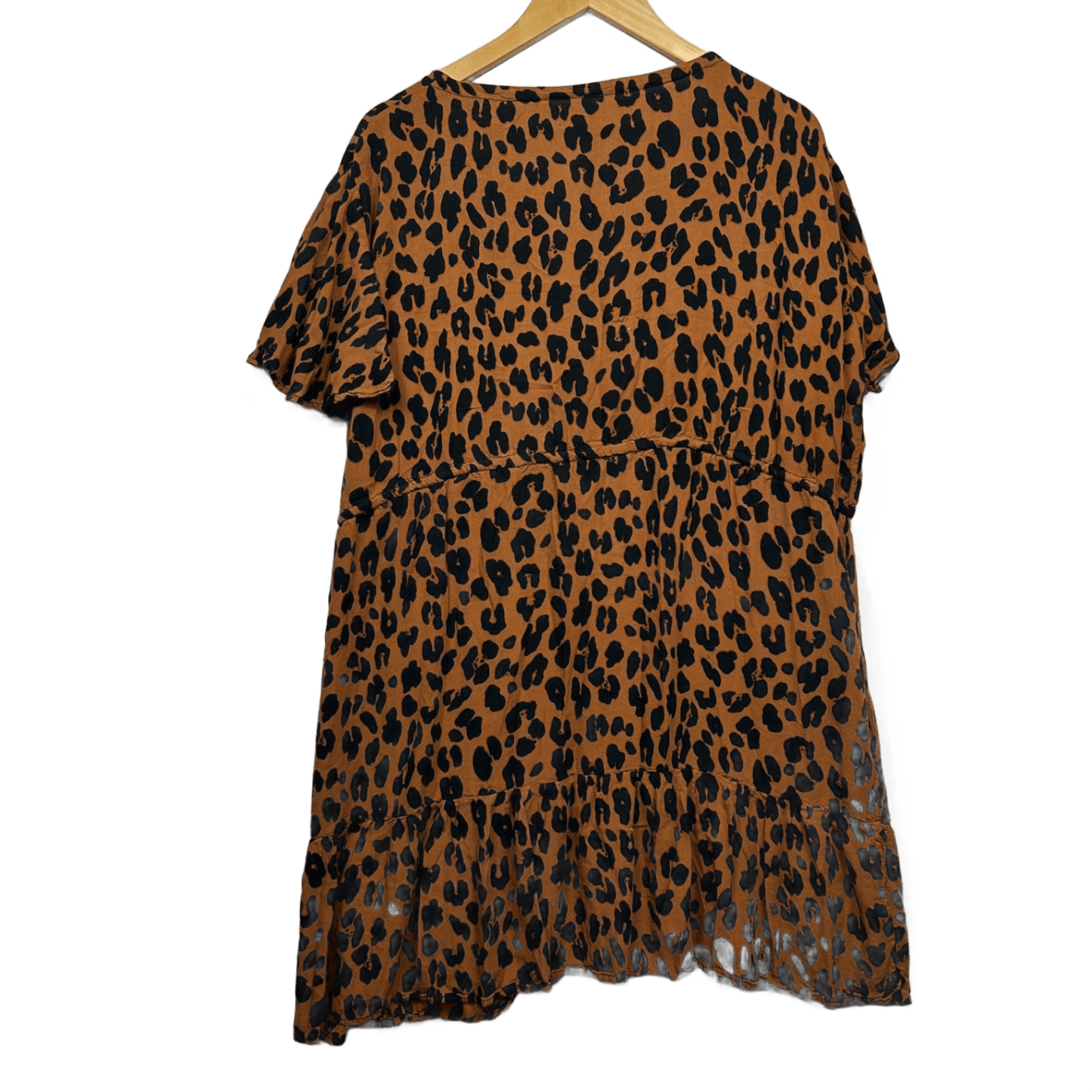 Animal Print Smock Dress Size 18 20 XXL  Rayon Short Sleeve