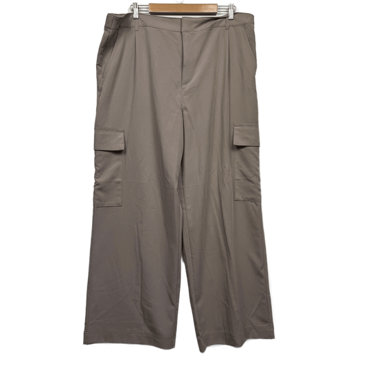 Anko Cargo Trousers Size 20 Taupe Pockets Wide Leg Viscose Blend Zip Fly