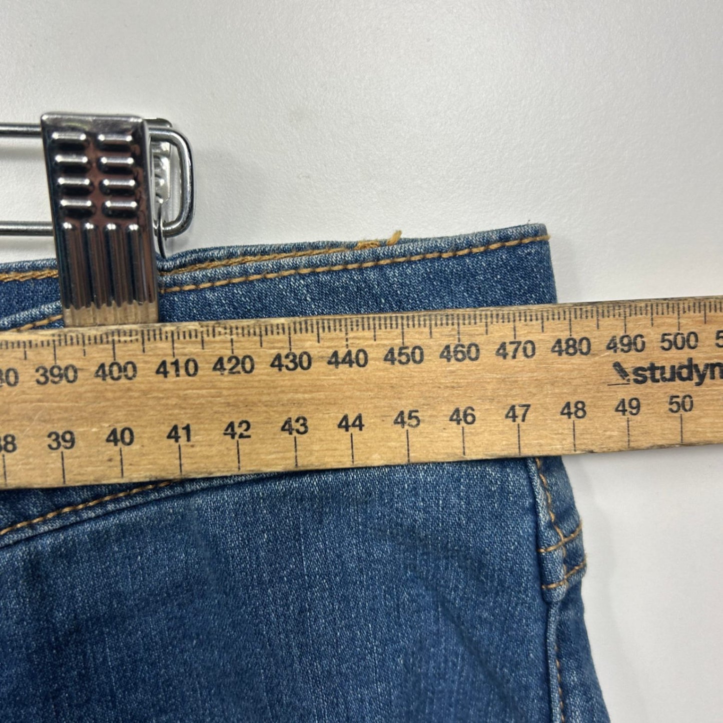 The 1964 Denim Company Blue Relaxed Rolled Hem Pockets Casual Shorts Size 16