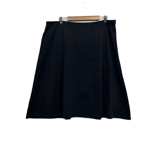 Millers A-line Skirt Size 20 Plus Black Knee Length Ribbed Elastic Waist