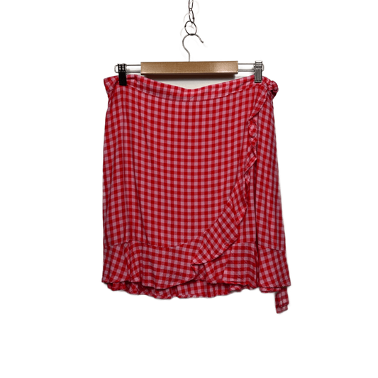 Anko Pink Viscose Mini Gingham Check Wrap Skirt Size 16